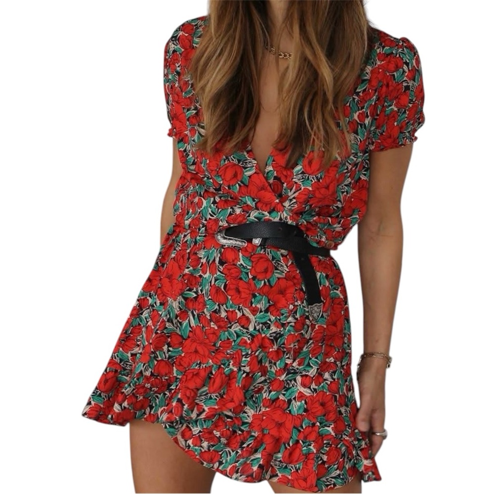 MOLLY BRACKEN Short Sleeve Printed Dress